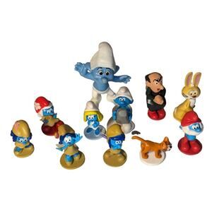Vintage Rare Collectible Smurf Figures Toys Azrael Gargamel Bucky Rare Smurfette